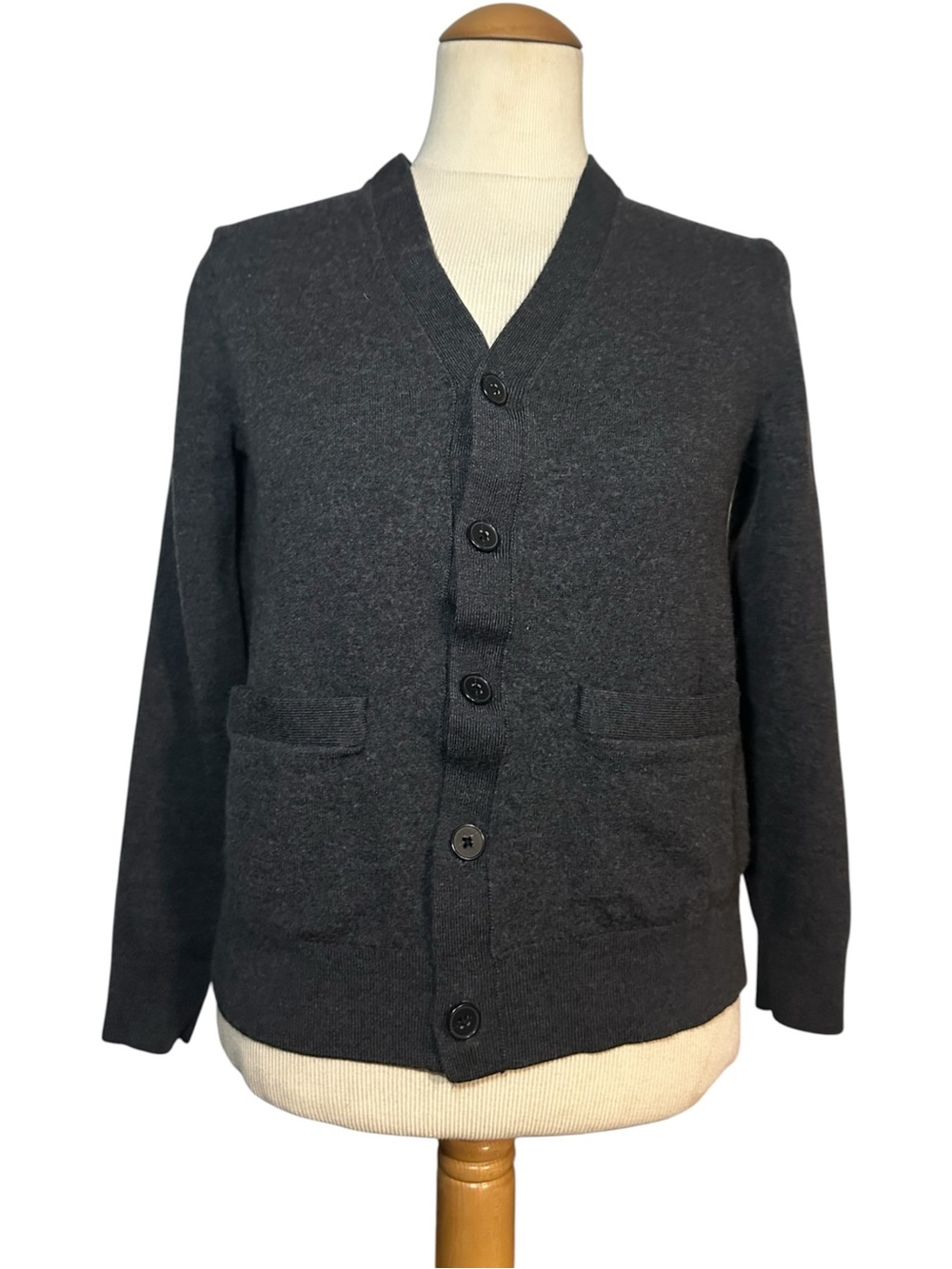 Banana Republic Italian Merino Yarn by Baruffa Button Front Cardigan Gray Size S